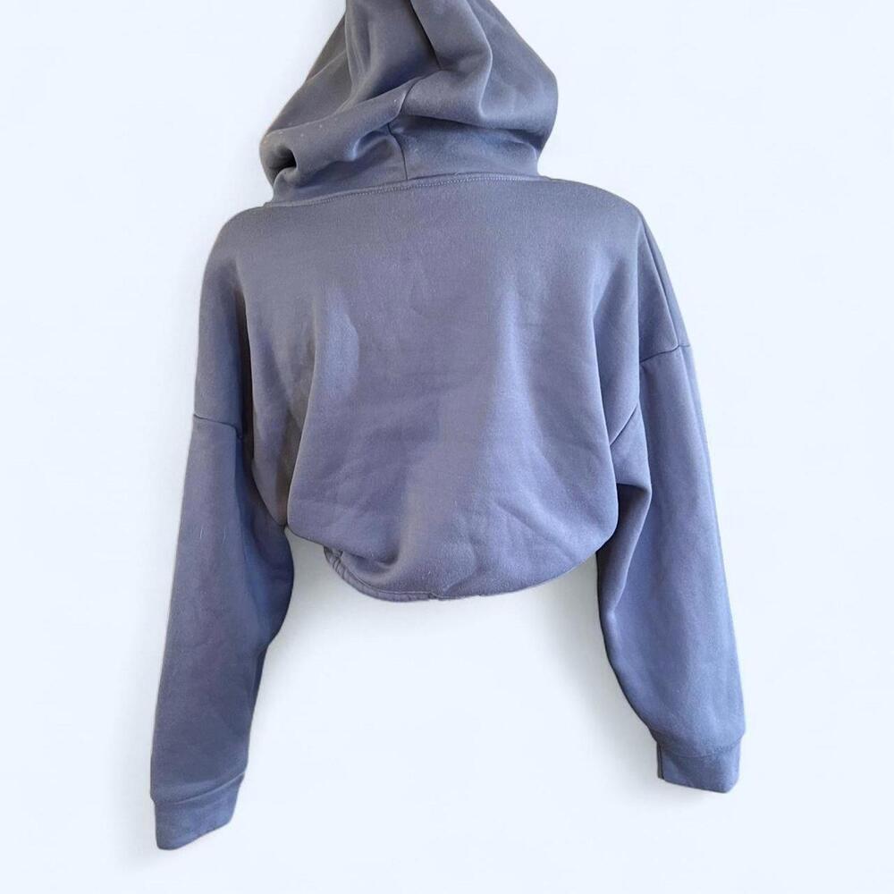 SHEIN blue cropped hoodie with drawstring waist Size S - Picture 3 of 5